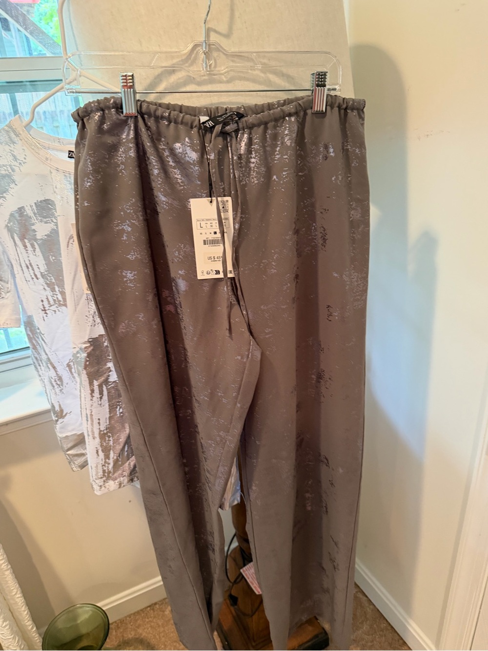 Gray Drawstring  Pants